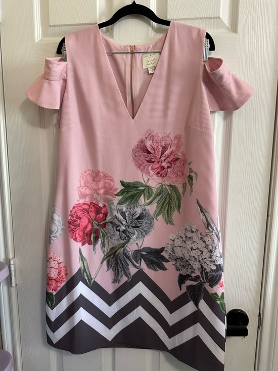 Ted Baker Dresses & Skirts - Ted Baker Haiilie Palace Gardens cold shouder pink floral dress size 5